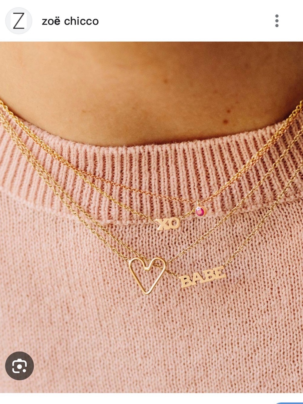 Zoe Chicco Gold BABE Pendant Necklace - 14-15-16inch